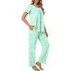 image:imagePOPYOUNG Womens Pajama Set 2 Piece Fall Pj Lounge Casual Outfits  Ladies Pjs  Cute night gowns  Summer Soft Sleepwear  Side Pockets  pijamas de mujerA3colorful Butterflies Green