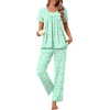 image:imagePOPYOUNG Womens Pajama Set 2 Piece Fall Pj Lounge Casual Outfits  Ladies Pjs  Cute night gowns  Summer Soft Sleepwear  Side Pockets  pijamas de mujerA3colorful Butterflies Green