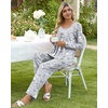 image:imagePOPYOUNG Womens Pajama Set 2 Pieces Fall Pjs Comfy Sleepwear with Pockets  Long Sleeve Top Long Pant Winter Pjs Ladies Pyjamas Lounge set for Daily Wear Nightwear Outfit TravelLight Grey Sailboata