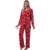 image:imagePOPYOUNG Womens Pajama Sets 2 Piece Lounge Sleepwear with Pockets Outfits  Fall Long Sleeve Pajamas Comfy V Neck Top and Long Pant Winter Pj Loose Fit Nightwear Travel Cruise Vacation PostpartumSnowflakered