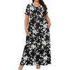 image:imagePOPYOUNG Womens Plus Size Maxi Dress Curvy Long Summer Outfits L5XL  Fall Casual  Oversized Midi Sundress  Vacation Beach  Wedding Guest  Homecoming  Side PocketsWhite Floral Black