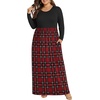 image:imagePOPYOUNG Womens Plus Size Maxi Dresses Curvy Long Sleeve Fall Dress Outfits  Long Dress  Church  Casual  Maternity  Flowy  Loose Fit  Pockets Teacher  Winter Dress  VacationBlackAred Plaid
