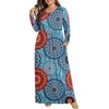 image:imagePOPYOUNG Womens Plus Size Maxi Dresses Curvy Long Sleeve Fall Dress Outfits  Long Dress  Church  Casual  Maternity  Flowy  Loose Fit  Pockets Teacher  Winter Dress  VacationFloral Mixed Blue