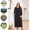 image:imagePOPYOUNG Womens Plus Size Maxi Dresses Curvy Long Sleeve Fall Dress Outfits  Long Dress  Church  Casual  Maternity  Flowy  Loose Fit  Pockets Teacher  Winter Dress  VacationYcblack Green
