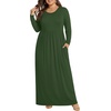 image:imagePOPYOUNG Womens Plus Size Maxi Dresses Curvy Long Sleeve Fall Dress Outfits  Long Dress  Church  Casual  Maternity  Flowy  Loose Fit  Pockets Teacher  Winter Dress  VacationArmy Green