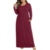 image:imagePOPYOUNG Womens Plus Size Maxi Dresses Curvy Long Sleeve Fall Dress Outfits  Long Dress  Church  Casual  Maternity  Flowy  Loose Fit  Pockets Teacher  Winter Dress  Vacation04wine Red