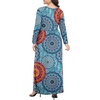 image:imagePOPYOUNG Womens Plus Size Maxi Dresses Curvy Long Sleeve Fall Dress Outfits  Long Dress  Church  Casual  Maternity  Flowy  Loose Fit  Pockets Teacher  Winter Dress  VacationFloral Mixed Blue
