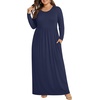 image:imagePOPYOUNG Womens Plus Size Maxi Dresses Curvy Long Sleeve Fall Dress Outfits  Long Dress  Church  Casual  Maternity  Flowy  Loose Fit  Pockets Teacher  Winter Dress  VacationNavy