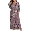 image:imagePOPYOUNG Womens Plus Size Maxi Dresses Curvy Long Sleeve Fall Dress Outfits  Long Dress  Church  Casual  Maternity  Flowy  Loose Fit  Pockets Teacher  Winter Dress  VacationFloral Rose Red