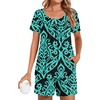 Floral Blue Green