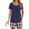 Navy + Red Blue Plaid