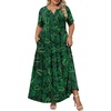 image:imagePOPYOUNG Plus Size Womens Maxi Dress Fall Outfits with Pockets  VNeck  Curvy Flowy Long Dress  Wedding Guest  Vacation Casual  Teacher Formal  Summer BeachLeaf Green
