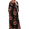 03-brown Floral Black