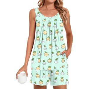 image:imagePOPYOUNG Pajama Set for Women Summer 2 Piece Lounge Shorts Sets Sleepwear  Womens Pajama Sets Cooling pijamas de mujer for Summer with Pockets Sleeveless Nightwear Outfits Pjs Shorts SetLight Green Fruit