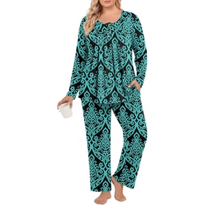 image:imagePOPYOUNG Plus Size Womens Pajama Set 2 Piece Fall Outfits Pjs  Ladies Pj Set  Winter Lounge  Casual Sleepwear  Side Pockets  Button Down1bblueGreen