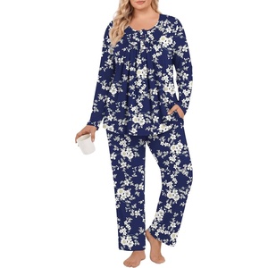 image:imagePOPYOUNG Plus Size Womens Pajama Set 2 Piece Fall Outfits Pjs  Ladies Pj Set  Winter Lounge  Casual Sleepwear  Side Pockets  Button DownWhite Flblue