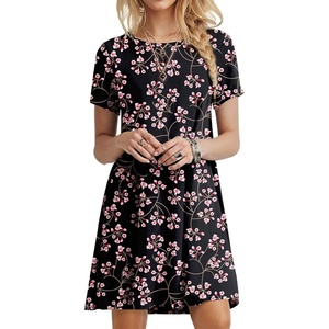 image:imagePOPYOUNG Womens Dress Fall Outfits Casual Midi Sundress  Teacher Homecoming  Beach Vacation  Wedding Guest  Maxi Tshirt DressCrewneck Dressgypsophila Black