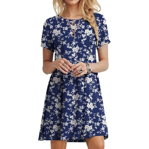 image:imagePOPYOUNG Womens Dress Fall Outfits Casual Midi Sundress  Teacher Homecoming  Beach Vacation  Wedding Guest  Maxi Tshirt DressWhite Flower
