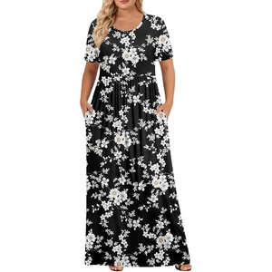 image:imagePOPYOUNG Womens Plus Size Maxi Dress Curvy Long Summer Outfits L5XL  Fall Casual  Oversized Midi Sundress  Vacation Beach  Wedding Guest  Homecoming  Side PocketsWhite Floral Black
