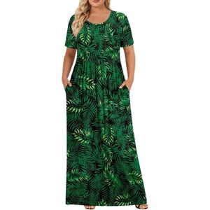image:imagePOPYOUNG Womens Plus Size Maxi Dress Curvy Long Summer Outfits L5XL  Fall Casual  Oversized Midi Sundress  Vacation Beach  Wedding Guest  Homecoming  Side PocketsFcleaf Green