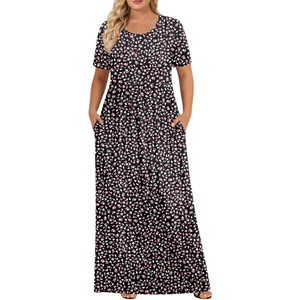 image:imagePOPYOUNG Womens Plus Size Maxi Dress Curvy Long Summer Outfits L5XL  Fall Casual  Oversized Midi Sundress  Vacation Beach  Wedding Guest  Homecoming  Side PocketsFcblacksmall Flower