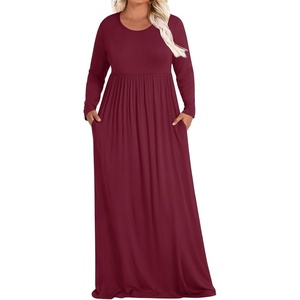 image:imagePOPYOUNG Womens Plus Size Maxi Dresses Curvy Long Sleeve Fall Dress Outfits  Long Dress  Church  Casual  Maternity  Flowy  Loose Fit  Pockets Teacher  Winter Dress  Vacation04wine Red