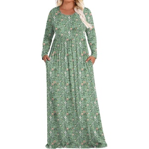 image:imagePOPYOUNG Womens Plus Size Maxi Dresses Curvy Long Sleeve Fall Dress Outfits  Long Dress  Church  Casual  Maternity  Flowy  Loose Fit  Pockets Teacher  Winter Dress  VacationGreen FloralMix