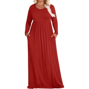 image:imagePOPYOUNG Womens Plus Size Maxi Dresses Curvy Long Sleeve Fall Dress Outfits  Long Dress  Church  Casual  Maternity  Flowy  Loose Fit  Pockets Teacher  Winter Dress  VacationRed