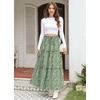 image:imagePOPYOUNG Maxi Skirts for Women Long Flowy Skirt Summer Boho Dresses03green FloralMix