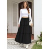 image:imagePOPYOUNG Maxi Skirts for Women Long Flowy Skirt Summer Boho Dresses1black