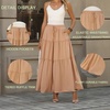 image:imagePOPYOUNG Maxi Skirts for Women Long Flowy Skirt Summer Boho Dresses1black