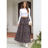 image:imagePOPYOUNG Maxi Skirts for Women Long Flowy Skirt Summer Boho Dresses2little Floral Blacka