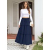 image:imagePOPYOUNG Maxi Skirts for Women Long Flowy Skirt Summer Boho Dresses4navy Blue