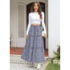 image:imagePOPYOUNG Maxi Skirts for Women Long Flowy Skirt Summer Boho Dresses5navy Variegated Floral