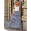 image:imagePOPYOUNG Maxi Skirts for Women Long Flowy Skirt Summer Boho Dresses5navy Variegated Floral