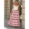 image:imagePOPYOUNG Maxi Skirts for Women Long Flowy Skirt Summer Boho DressesStripes Burnt Rose