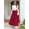 image:imagePOPYOUNG Maxi Skirts for Women Long Flowy Skirt Summer Boho DressesWine Red