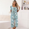 image:imagePOPYOUNG Pajama Sets for Women 2 piece Lounge Summer Capri Comfy Sleepwear07begonia Grey