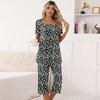 image:imagePOPYOUNG Pajama Sets for Women 2 piece Lounge Summer Capri Comfy Sleepwear08white Daisy Black