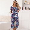 image:imagePOPYOUNG Pajama Sets for Women 2 piece Lounge Summer Capri Comfy SleepwearFloral Mix Purple
