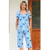 image:imagePOPYOUNG Pajamas for Women Set 2 Piece Summer Lounge Capri Pj SleepwearBluestarsMoon