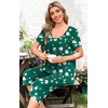 image:imagePOPYOUNG Pajamas for Women Set 2 Piece Summer Lounge Capri Pj SleepwearGreen Begonia Floral