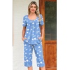 image:imagePOPYOUNG Pajamas for Women Set 2 Piece Summer Lounge Capri Pj SleepwearOcean Anchor