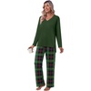 image:imagePOPYOUNG Womens Pajama Sets 2 Piece Lounge Set Sleepwear with PocketsArmy Green  Green Plaid 01