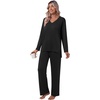 image:imagePOPYOUNG Womens Pajama Sets 2 Piece Lounge Set Sleepwear with PocketsBlack