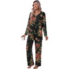 image:imagePOPYOUNG Womens Pajama Sets 2 Piece Lounge Set Sleepwear with PocketsBrown Floral Black