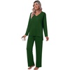 image:imagePOPYOUNG Womens Pajama Sets 2 Piece Lounge Set Sleepwear with PocketsGreen