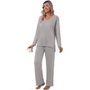 image:imagePOPYOUNG Womens Pajama Sets 2 Piece Lounge Set Sleepwear with PocketsGrey