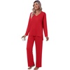 image:imagePOPYOUNG Womens Pajama Sets 2 Piece Lounge Set Sleepwear with PocketsRed
