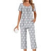 image:imagePOPYOUNG Pajamas for Women Set 2 Piece Summer Lounge Capri Pj Sleepwear02pjfl Pink Star